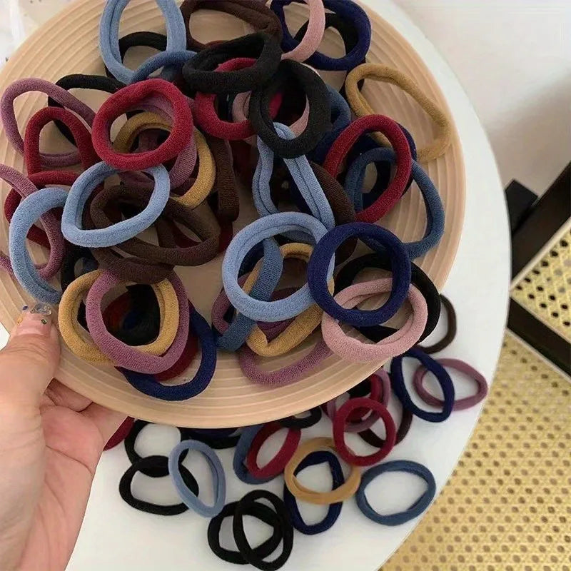 50-Pack Candy Color Nylon Scrunchies – Hair Ties for Women Scrunchie Hair Ties QXL