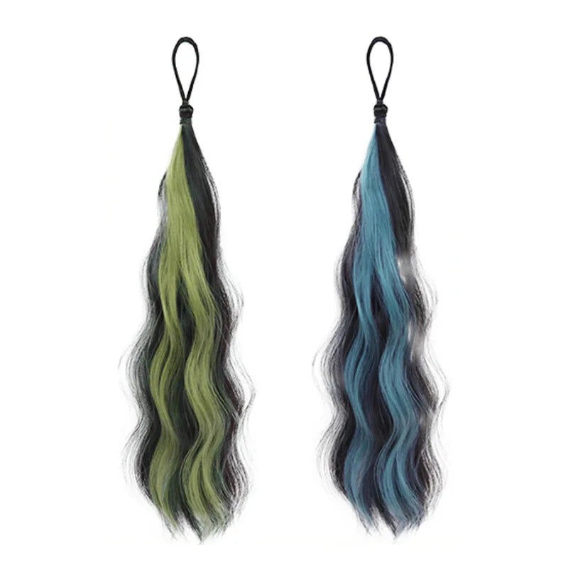 Self-Winding Bun Braid Wig | Colorful Synthetic Ponytail Synthetic Braid Wig QXL