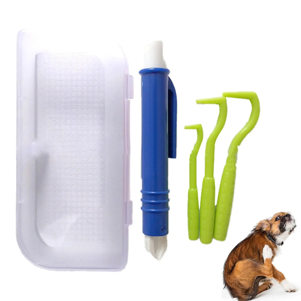 4-Piece Pet Tick & Flea Remover Kit – Hooks & Tweezers Pet Tick Remover Kit QXL