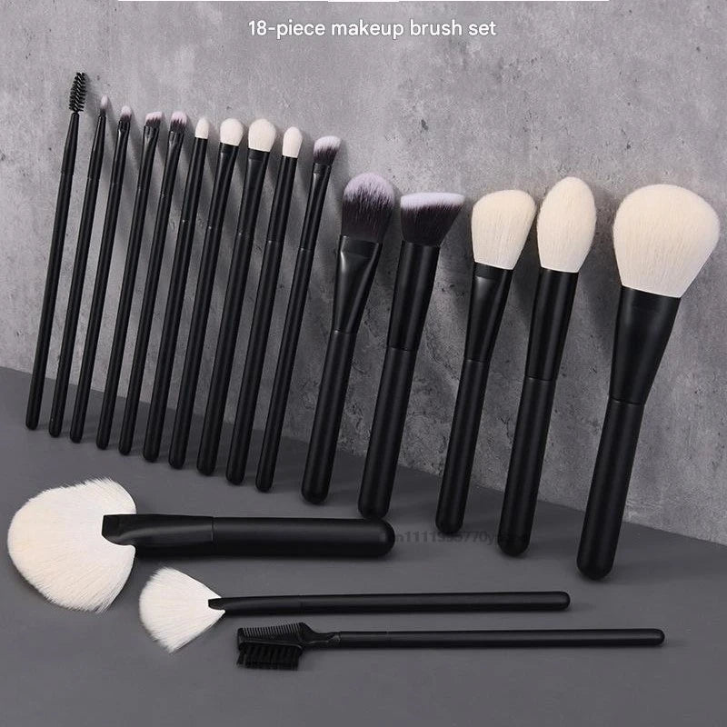 12-Pc Natural Hair Makeup Brush Travel Set with Pouch Makeup Brush Set QXL