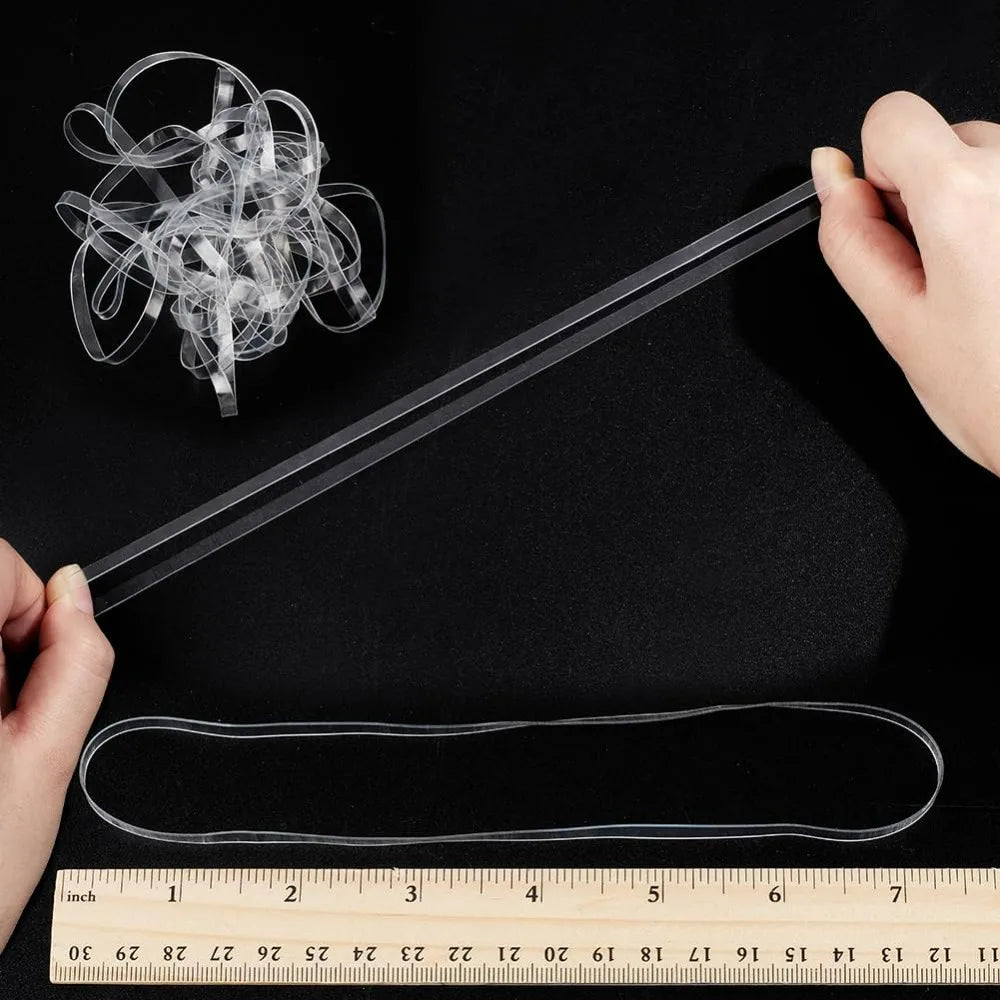 42-Pack Clear Large Rubber Bands 7.4" Heavy Duty Elastic Bulk Elastic Rubber Bands QXL