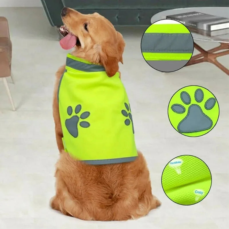 Dog Reflective Safety Vest | High Visibility Fluorescent S–2XL Dog Safety Vest QXL