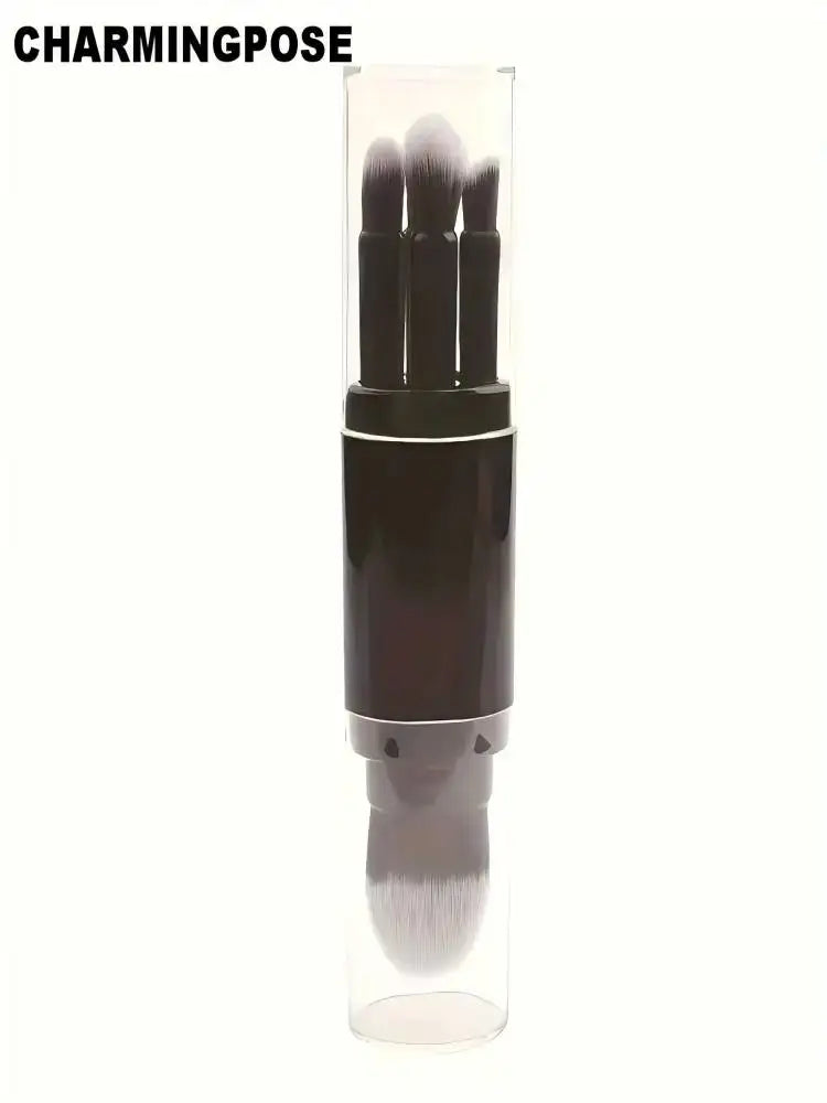 5-in-1 Retractable Mini Makeup Brush Set for Travel & Home Travel Makeup Brush Set QXL black