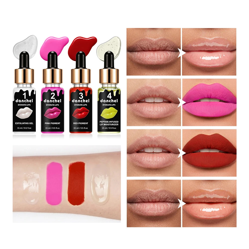 BB Lips Serum Starter Set | Semi-Permanent Lip Tint Glow Kit Lip Tint Serum Kit QXL