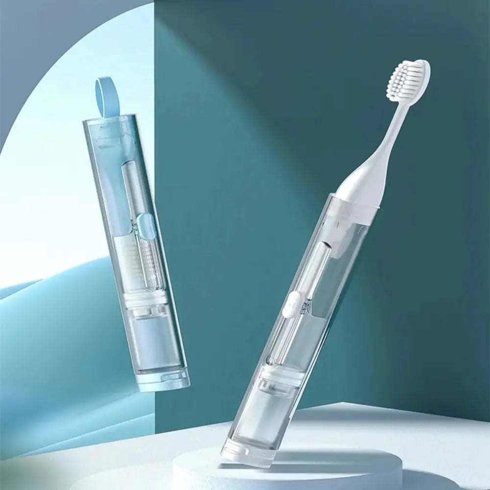 3-in-1 Foldable Travel Toothbrush Set with Toothpaste Dispenser Travel Toothbrush Set QXL
