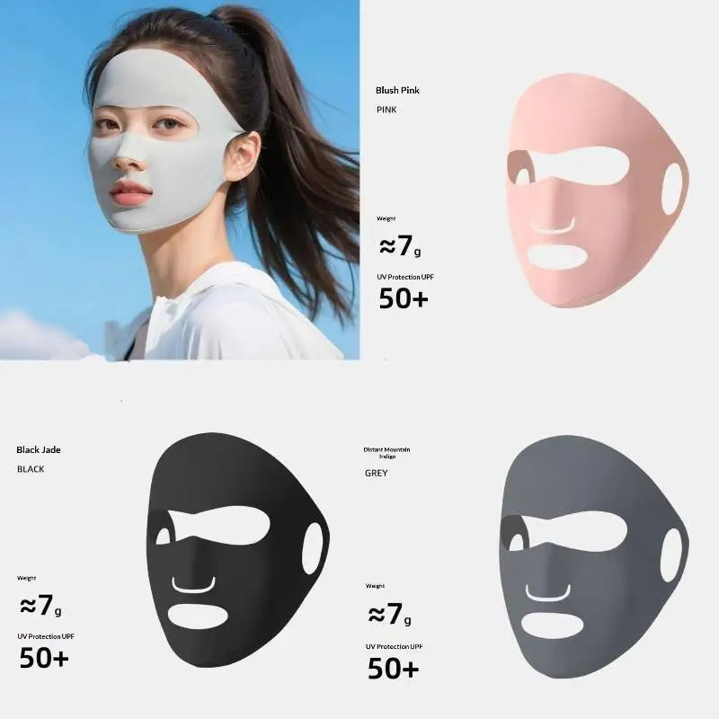 Ice Silk UV Face Mask – Breathable Summer Sun Scarf for Women UV Sun Face Mask QXL