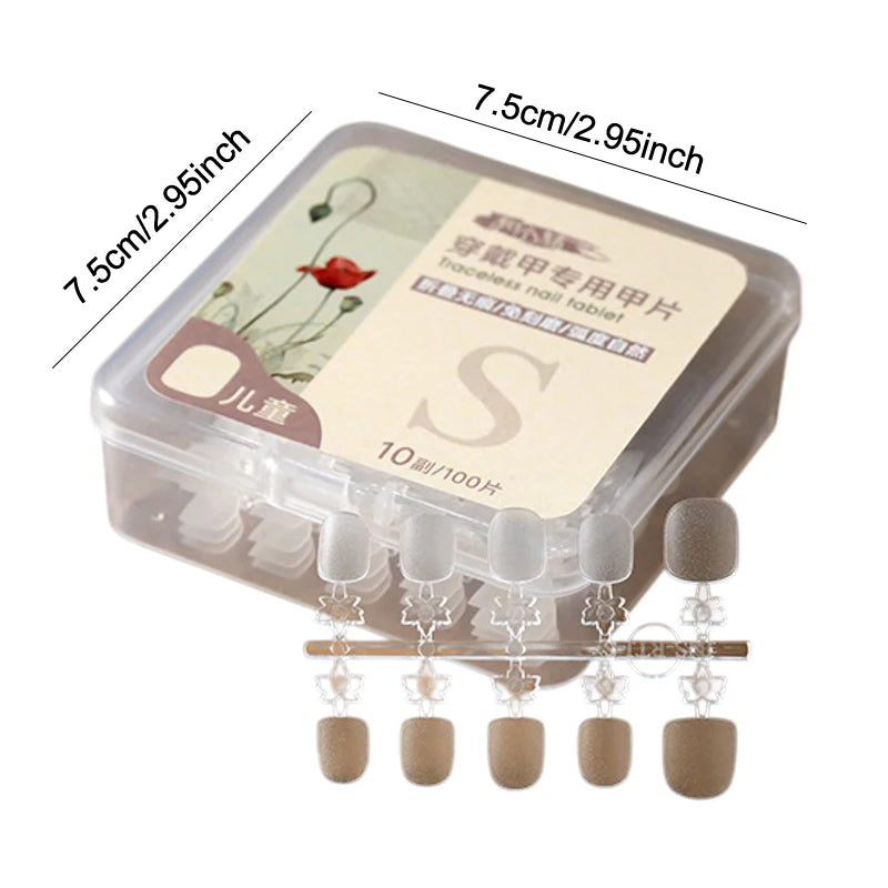 100-Pack Kids Clear Press-On Nail Tips | Coffin False Nails Kids False Nail Tips QXL