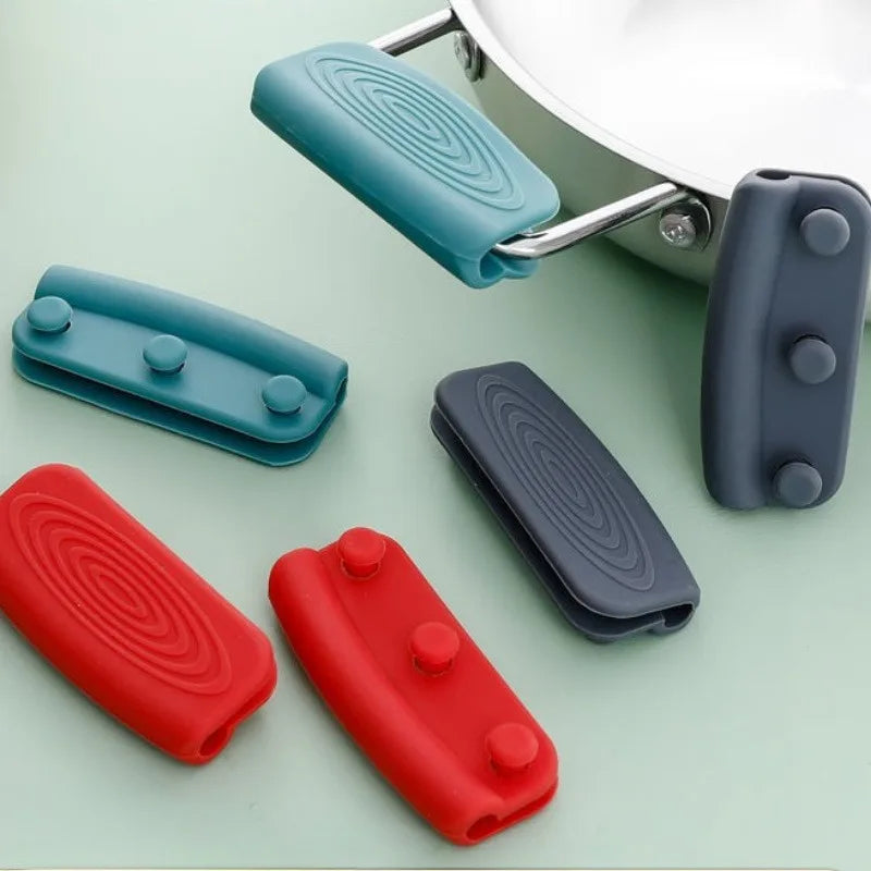 2-Pack Silicone Pot Handle Covers | Heat-Resistant Grip Clips Pot Handle Covers QXL