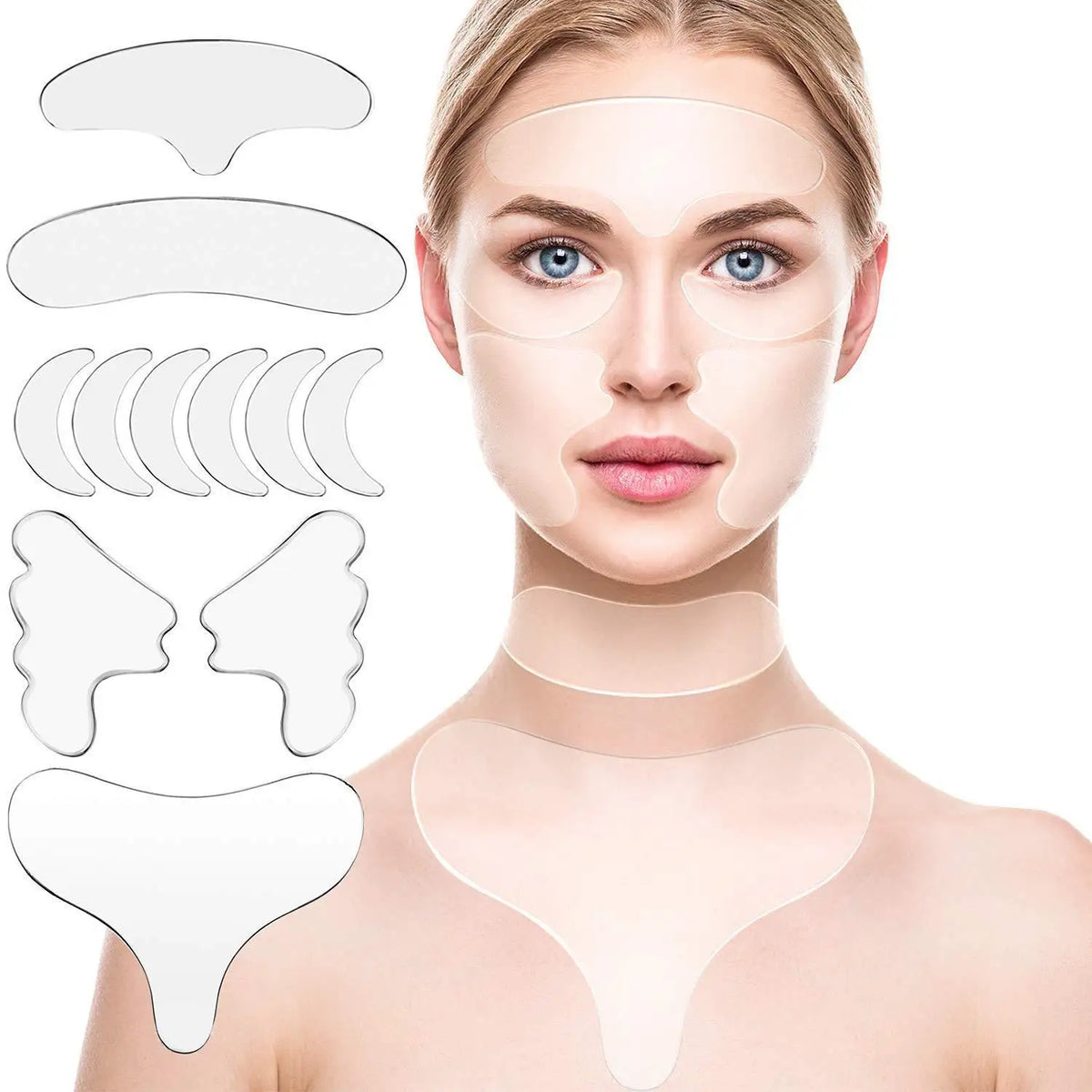 Reusable Silicone Anti-Wrinkle Patches | Face, Neck & Eye Silicone Wrinkle Patches QXL