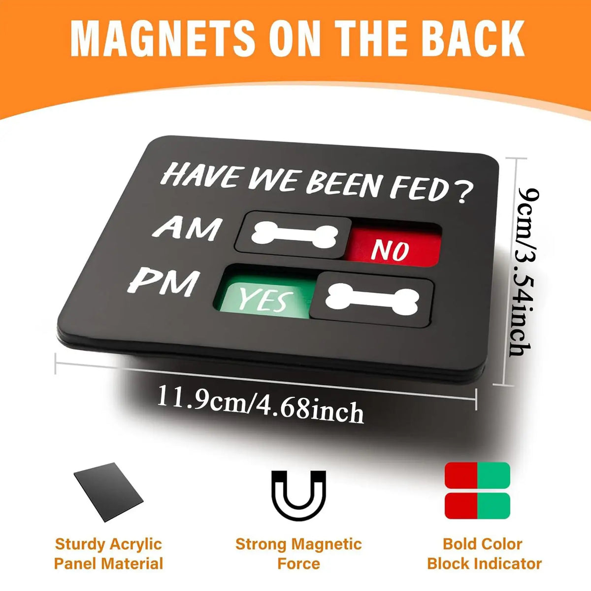 Magnetic Acrylic Dog & Cat Fed Sign | 2-Meal Feeding Tracker Pet Feeding Tracker QXL