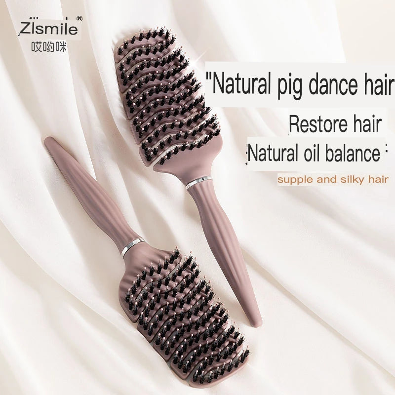 Boar Bristle Tower Comb – Fluffy Volume & Smooth Hair Styling Boar Bristle Comb QXL