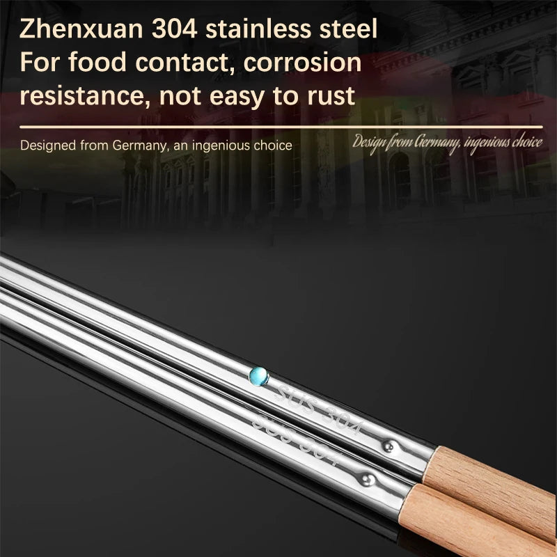 Long Stainless Steel Cooking Chopsticks | Reusable 40cm Pair Cooking Chopsticks QXL