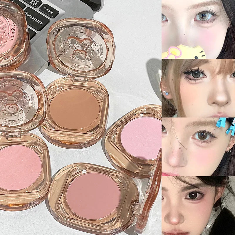 Bear Blush Matte Face Powder – Brightening Blush Compact Matte Blush Powder QXL