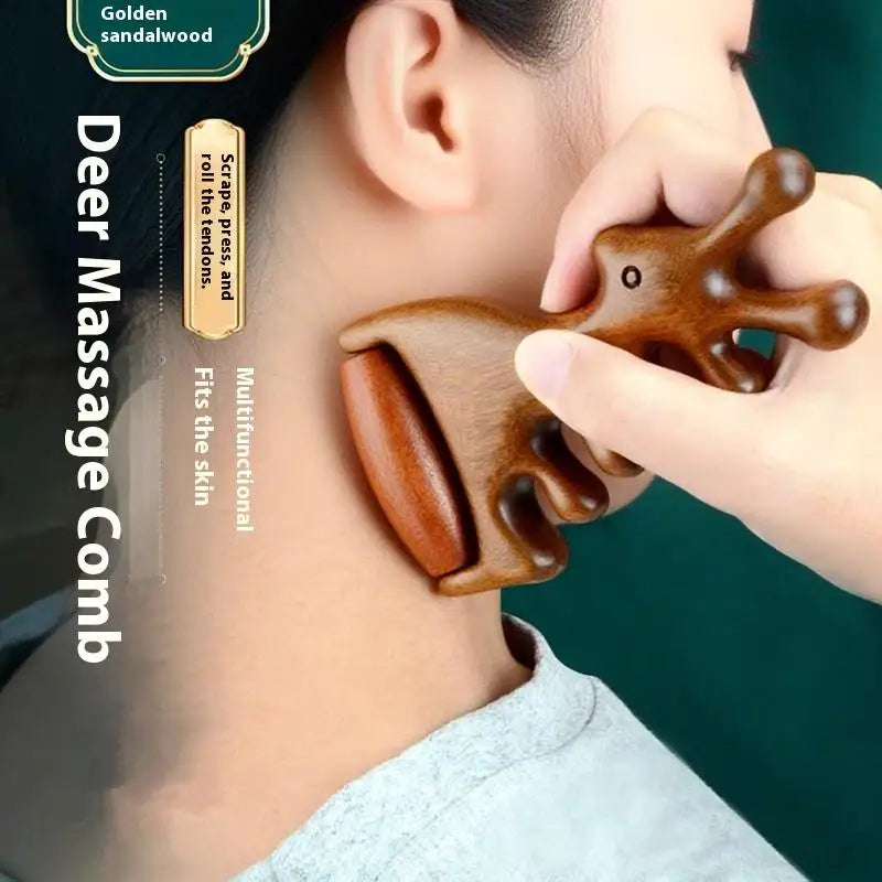 Sandalwood Massage Comb | Anti-Static Wide Tooth Scalp Comb Scalp Massage Comb QXL