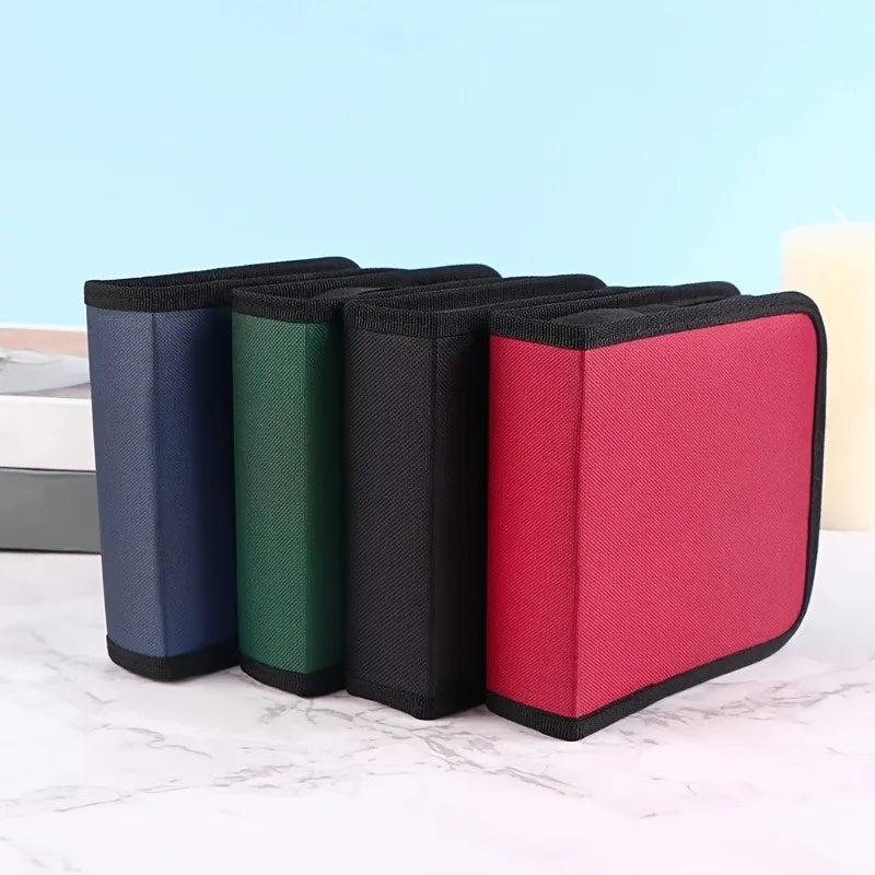 40-Disc CD DVD Storage Case | Portable Zipper Binder Wallet Disc Storage Case QXL