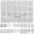 220-Pc Golden Alloy Hair Braid Jewelry | Dreadlock Cuffs Hair Braid Jewelry QXL 220PCS Silver