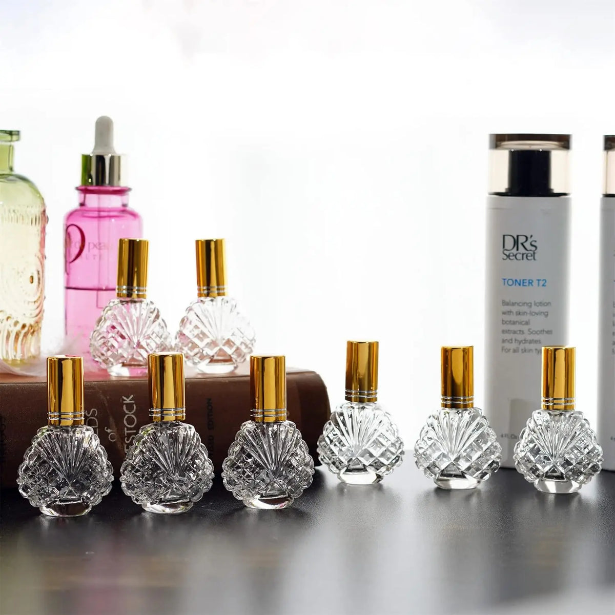 12-Pack 15ml Refillable Glass Perfume Atomizer Bottles & Funnels Perfume Atomizer Set QXL
