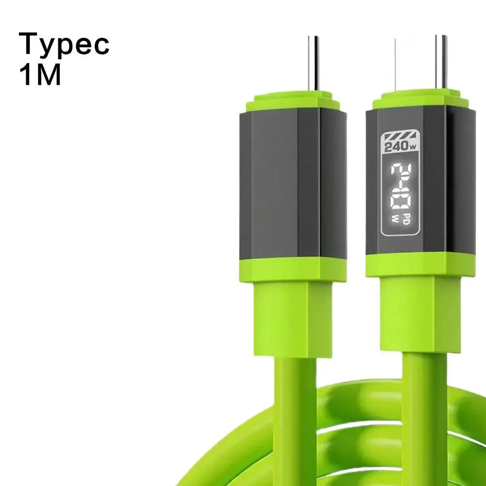 240W USB-C Fast Charging Cable 2M | Silicone, E-Marker Chip USB-C Charging Cable QXL A