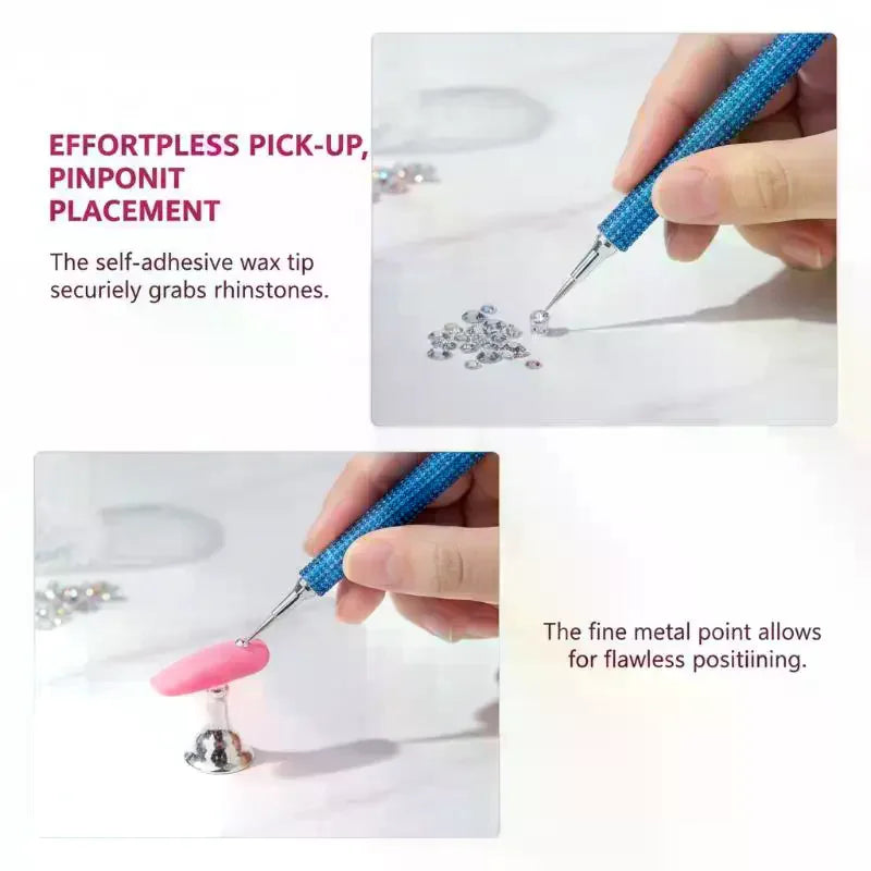 Dual-Ended Rhinestone Picker Pen – Fine & Angled Nail Art Tool Rhinestone Picker Pen QXL