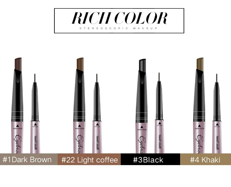 Music Flower Double-Head Automatic Eyebrow Pencil | 4 Shades Eyebrow Pencil QXL 4 colors pack