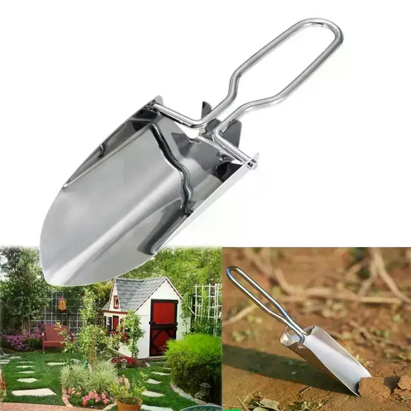Folding Stainless Steel Garden Shovel & Spade | 1 or 2 Pack Folding Garden Shovel QXL
