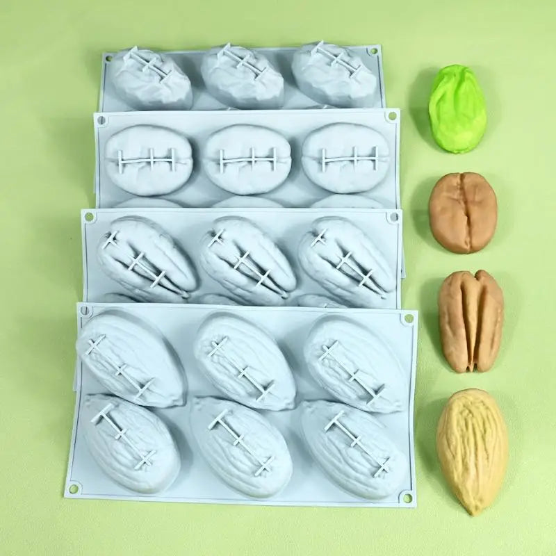 Nut-Shaped Silicone Molds – Almond Pistachio Walnut Bakeware Silicone Baking Mold QXL