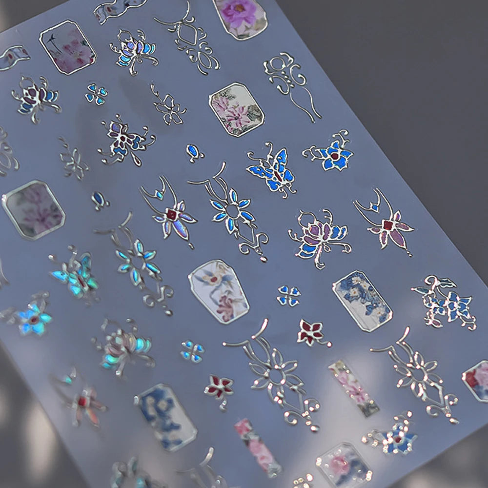 Bohemian 5D Nail Art Stickers – Gold Stars & Moon Decals Nail Art Stickers QXL