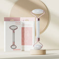 Face & Neck Jade Roller + Gua Sha Board | Resin Massager Set Facial Roller Set QXL White roller