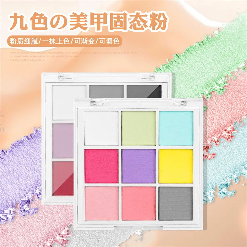 9-Color Chrome Nail Powder | Holographic Glitter Mirror Finish Chrome Nail Powder QXL