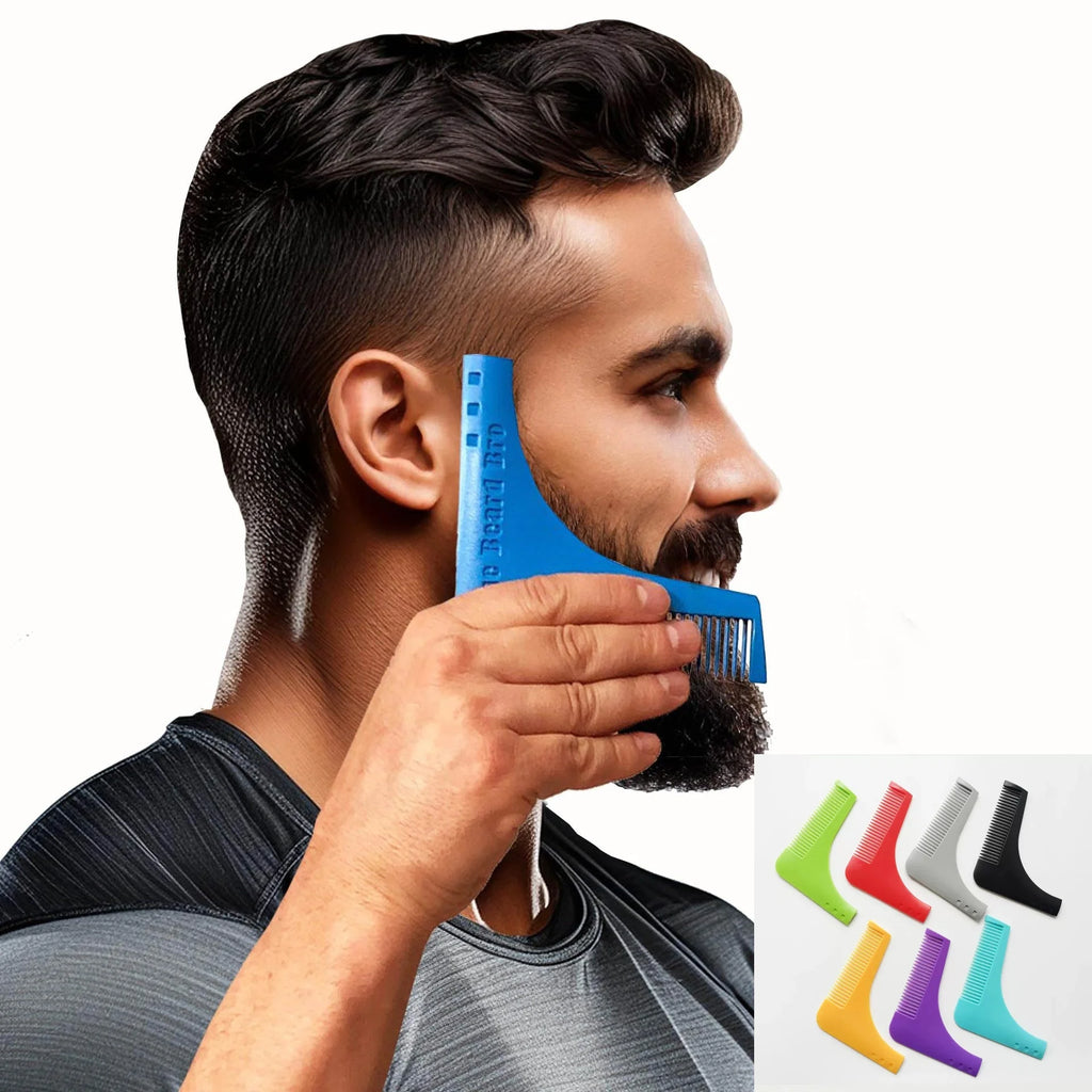 Men's Beard Comb & Styling Template Ruler | ABS Grooming Tool Beard Styling Comb QXL