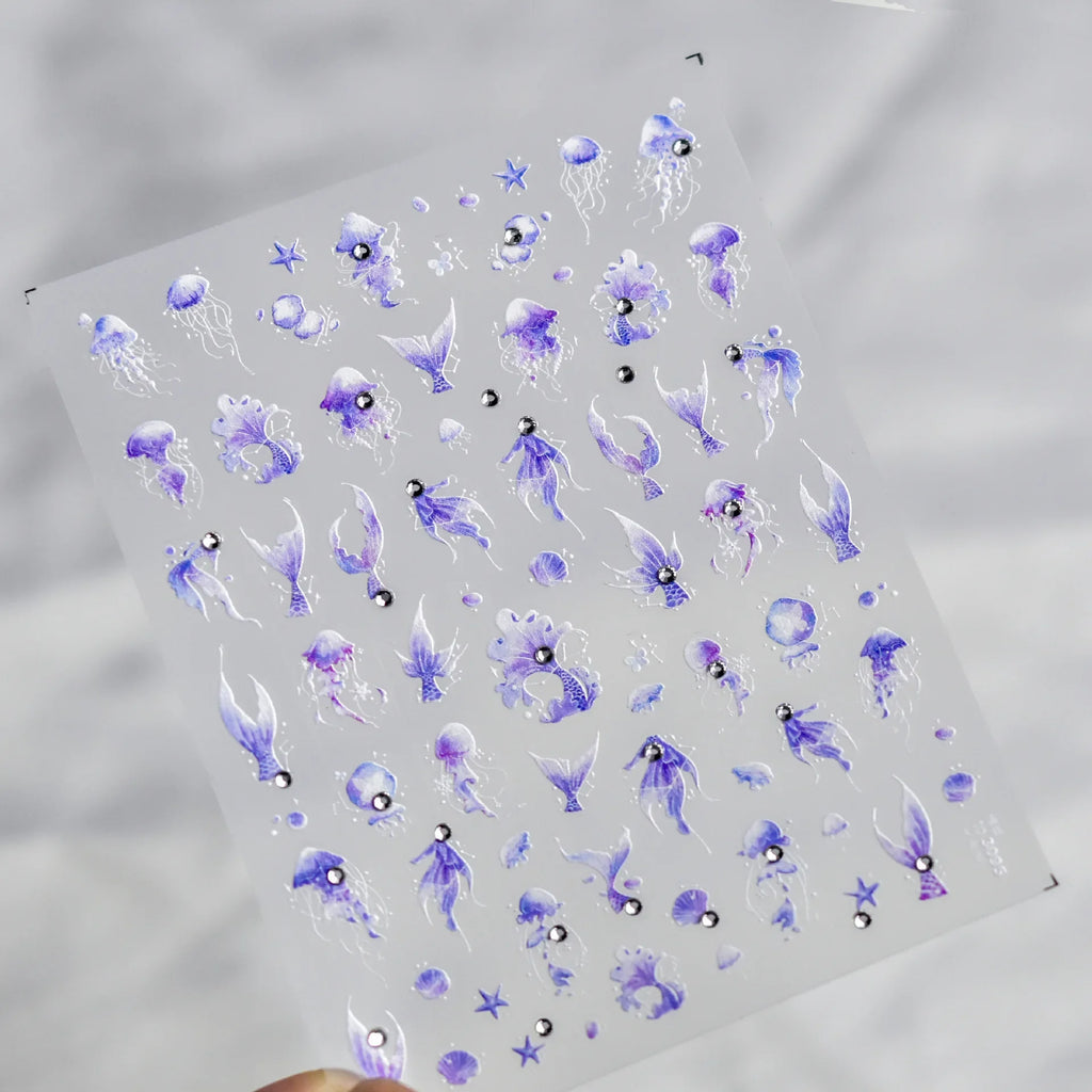 Koi Fish 5D Nail Art Stickers | Spring Flower Manicure Decals Nail Art Stickers QXL TO3095