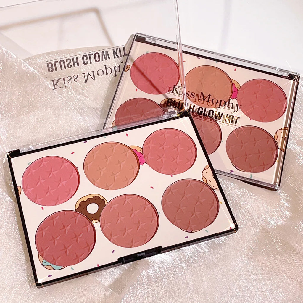 6-Color Matte Blush Palette | High Pigment Long-Lasting Blush Palette QXL