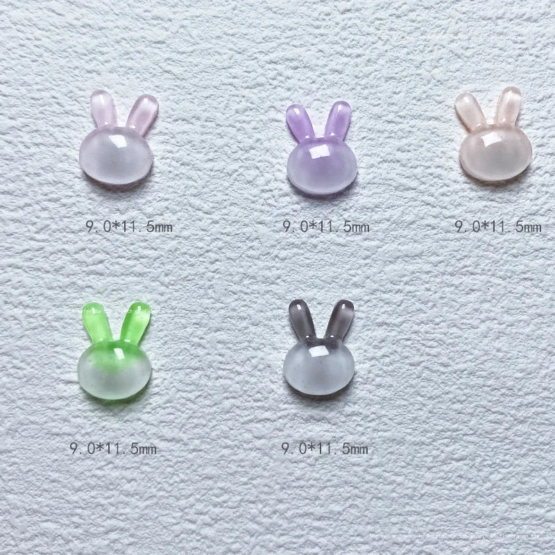 3D Kawaii Rabbit Resin Nail Charms | 10-Pack DIY Nail Art Nail Art Charms QXL