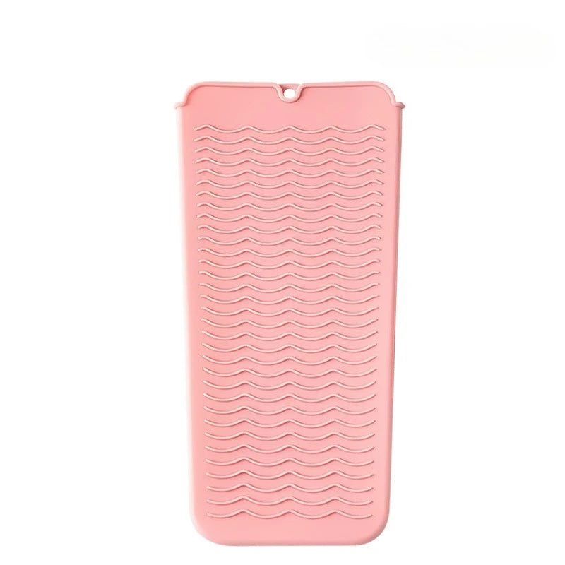 Silicone Heat Resistant Mat & Pouch for Flat Irons | 450°F Hair Tool Mat QXL Pink 28.5cm