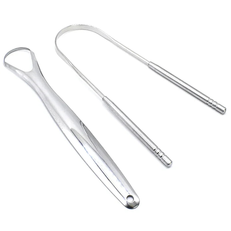 2-Pack Stainless Steel Tongue Scraper | Fresh Breath Tool Tongue Scraper Set QXL