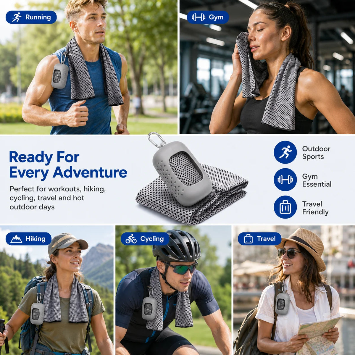 Quick-Dry Microfiber Cooling Towel | Sports, Gym & Outdoor Cooling Sports Towel QXL