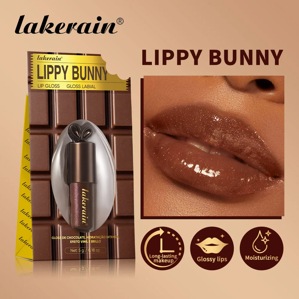 Lakerain 2-Pc Honey Chocolate Lip Gloss Set | Moisturizing Lip Gloss Set QXL