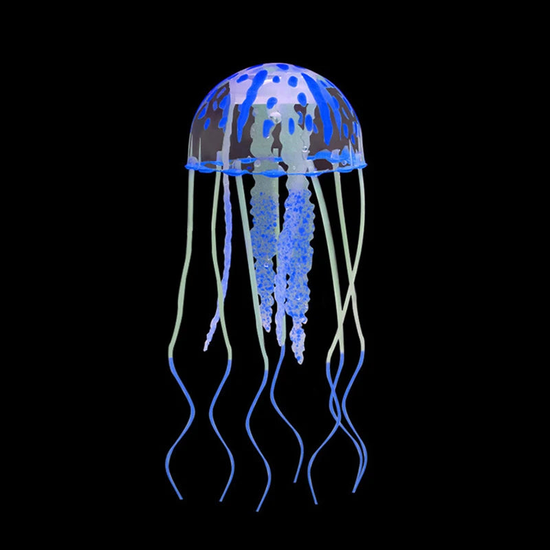 Glowing Silicone Jellyfish Fish Tank Ornament | Aquarium Decor Aquarium Ornament QXL A4