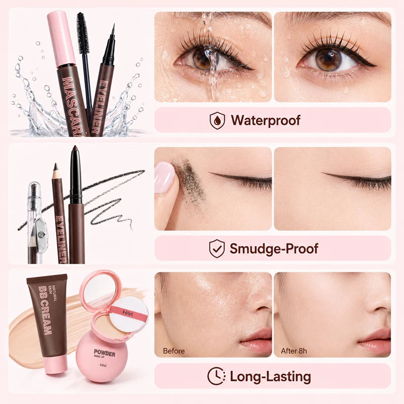 9-Piece Makeup Gift Set | Lipstick, Mascara, BB Cream Kit Makeup Gift Set QXL