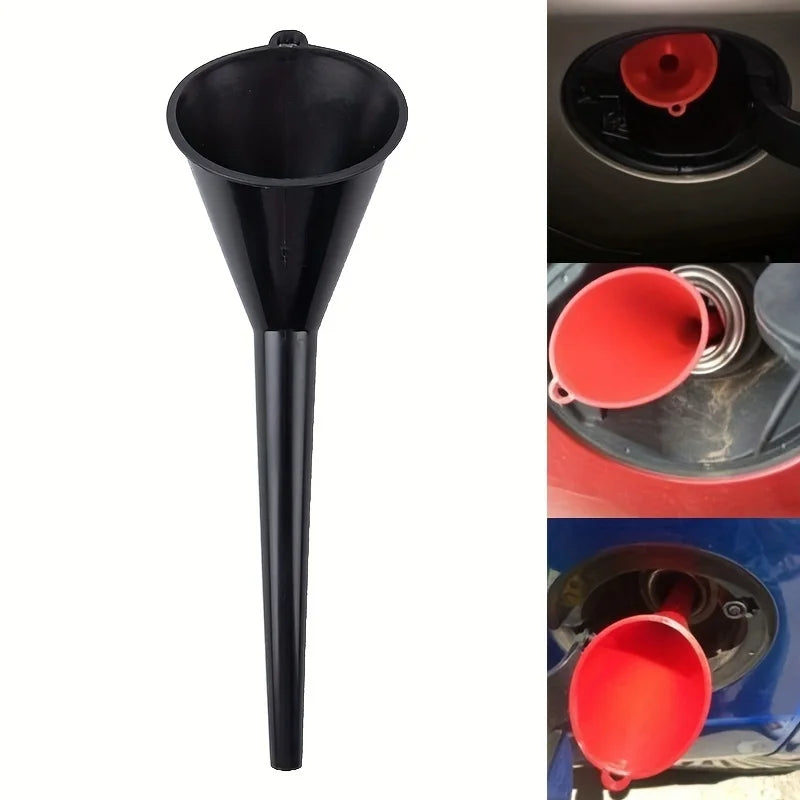 Black Plastic Oil Funnel – Long Neck & Hanging Hook Automotive Oil Funnel QXL Default Title