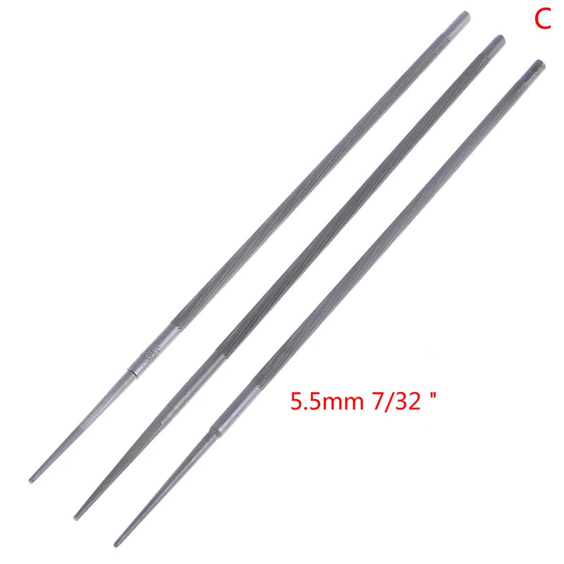 3-Pack Round Chainsaw Files | 4.0mm 4.8mm 5.5mm Sharpener Set Chainsaw File Set QXL 5.5mm