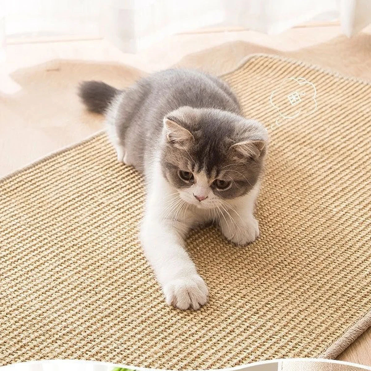 Sisal Cat Scratching Pad | Velcro Wall-Mount Scratch Mat Cat Scratching Pad QXL