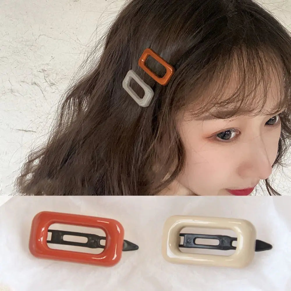 Korean Square Hair Clips | Morandi Color Barrettes – 1 Pair Hair Clip Barrettes QXL