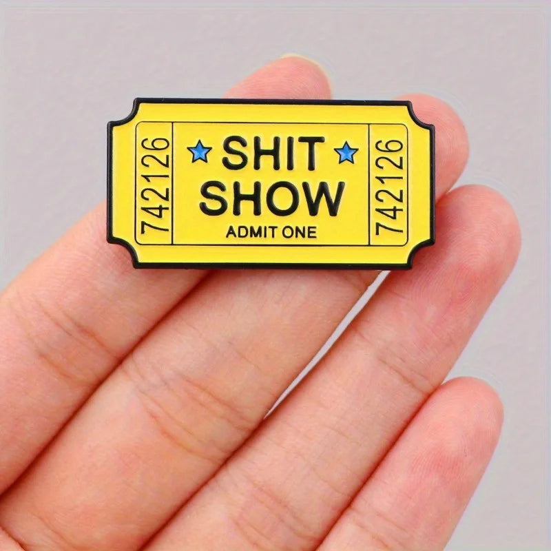 2-Pack "Admit One" Enamel Pins | Novelty Lapel Badge Brooch Set Enamel Lapel Pin QXL