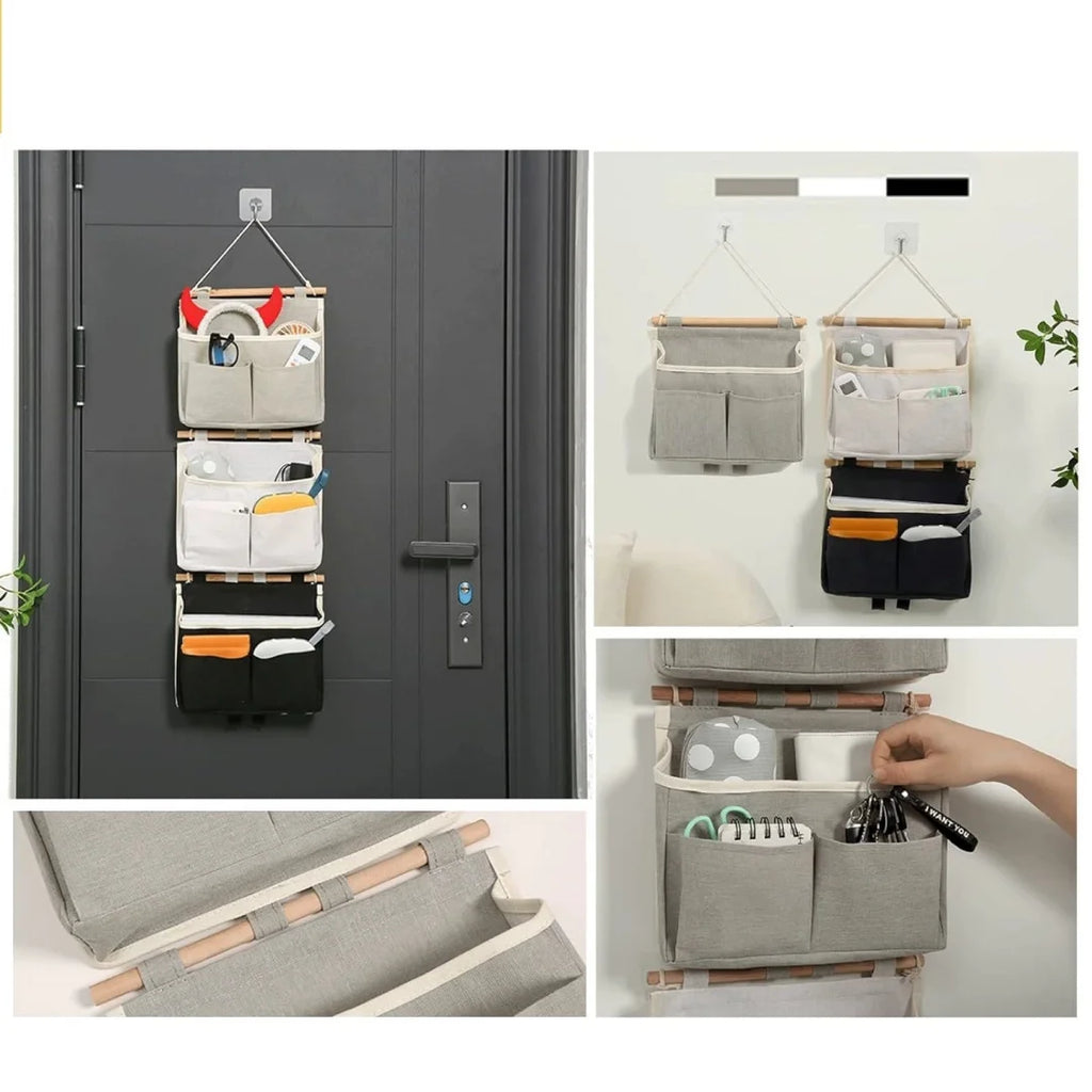 Wall Mounted Hanging Storage Bag | Bedside & Dorm Organizer Hanging Wall Organizer QXL