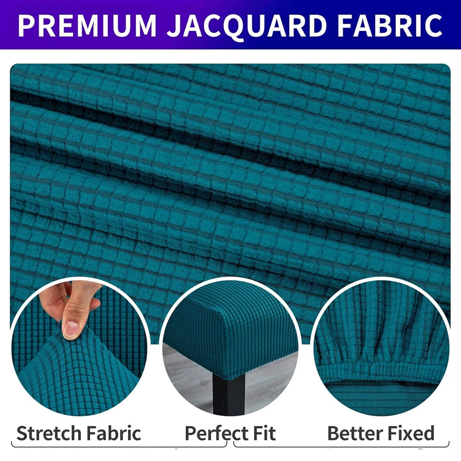 Plaid Stretch Dining Chair Covers 1/3/6 Pcs | Removable Dining Chair Covers QXL