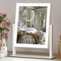 Hollywood Vanity Mirror – 10X Magnifier & 3-Color Dimmable Light Lighted Makeup Mirror QXL White with 10X