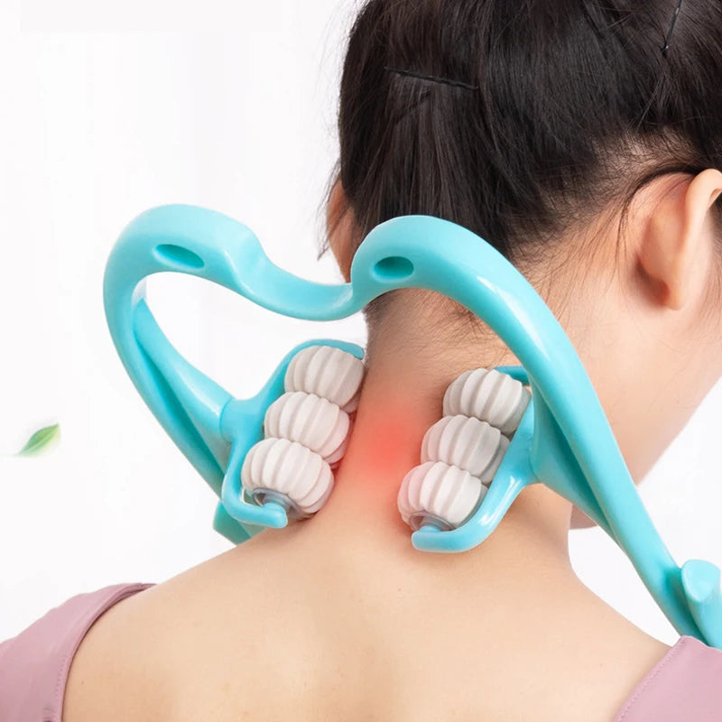 6-Wheel Manual Neck Kneading Massager | Clip-On Roller Tool Manual Neck Massager QXL