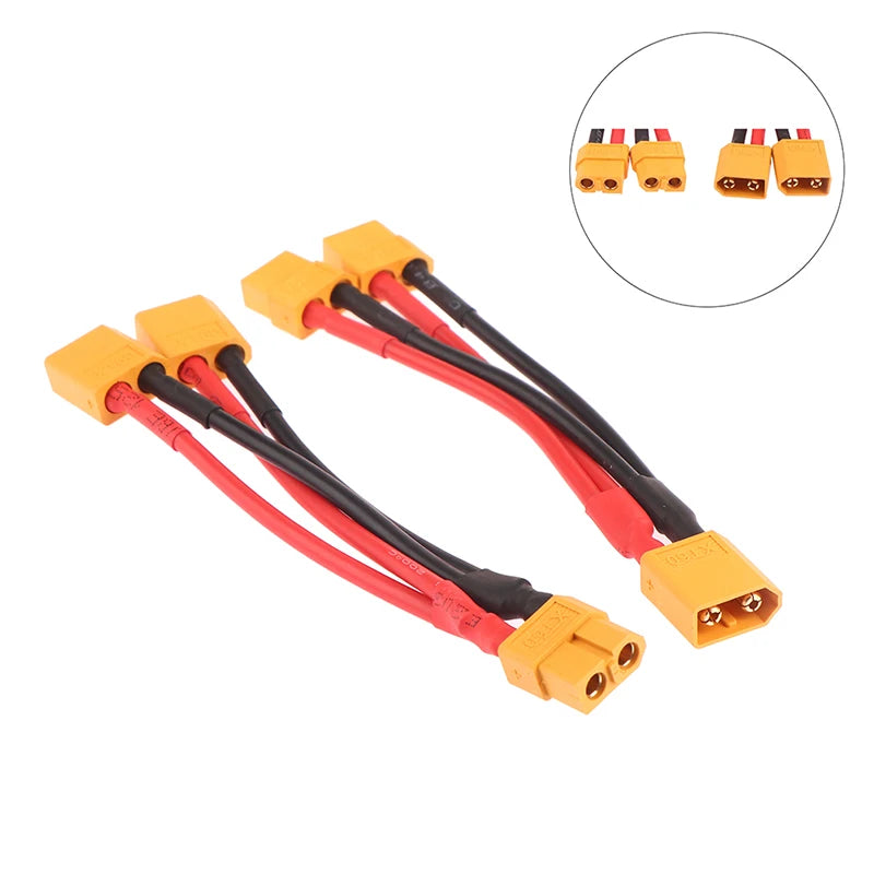 XT60 Y Splitter 3-Way 14AWG Silicone Cable RC Battery Connector RC Battery Connector QXL