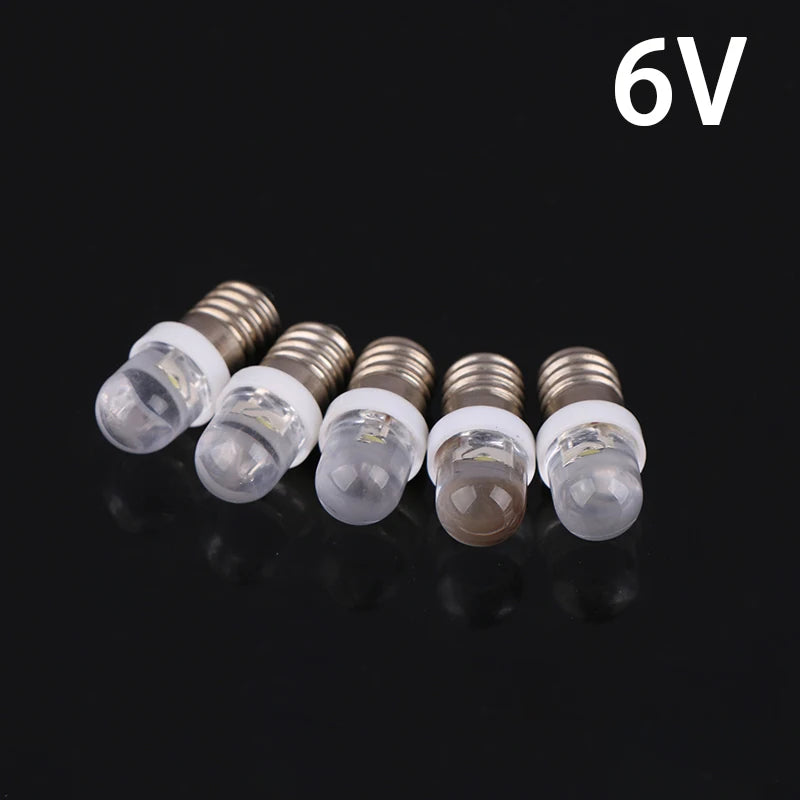 5-Pack E10 LED Bulbs DC 3V 6V 12V 24V Indicator Mini Light Miniature LED Bulb QXL 6V